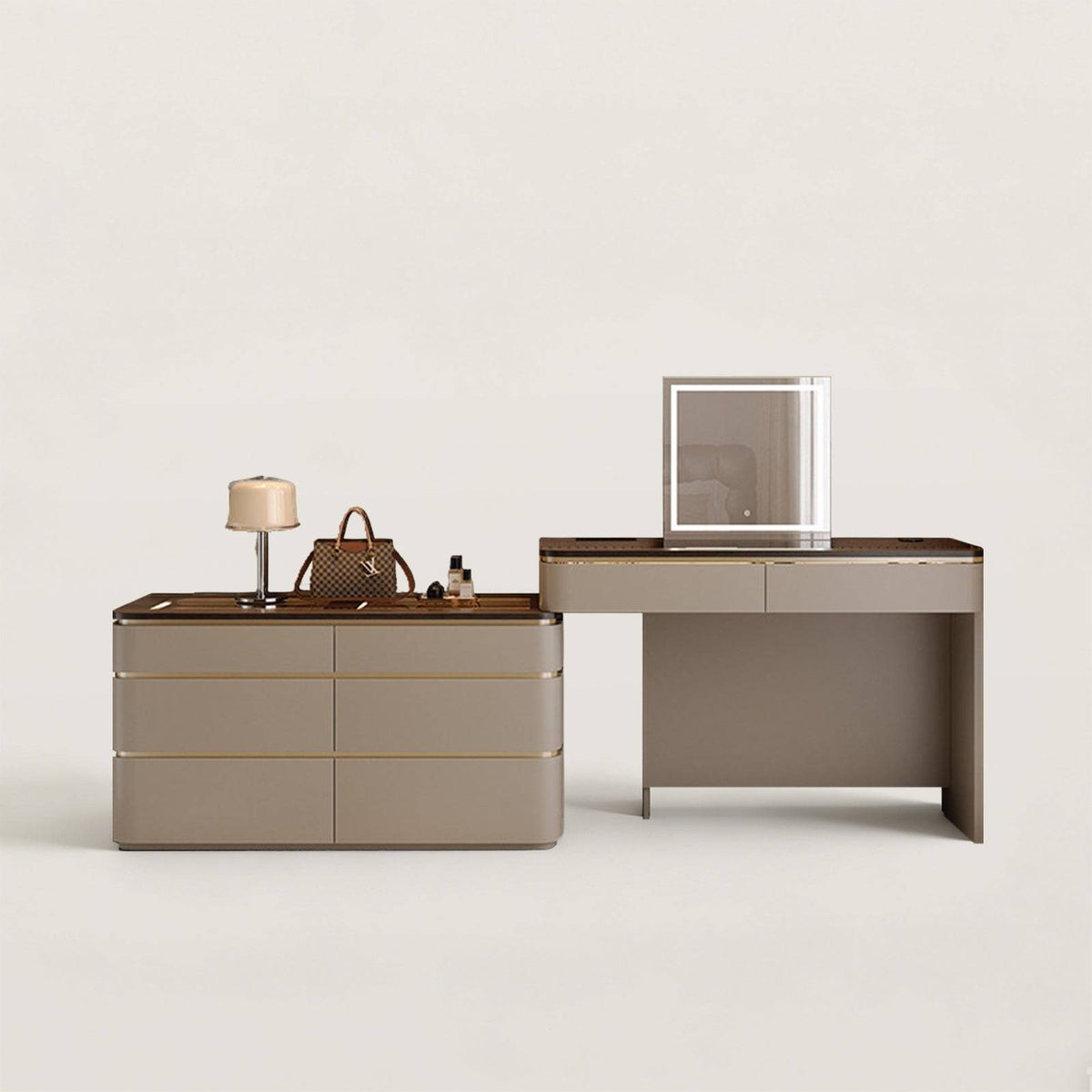 Modern Extendable Makeup Vanity Desk with Lift Mirror