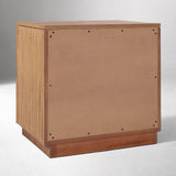 Fluted Nightstand Bedside Table with 2 Drawers for Bedroom