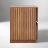 Fluted Nightstand Bedside Table with 2 Drawers for Bedroom