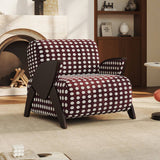 Upholstered Mid-Century Armchair with White Polka Dot