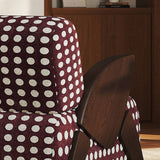 Upholstered Mid-Century Armchair with White Polka Dot
