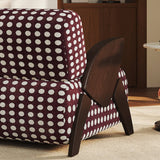 Upholstered Mid-Century Armchair with White Polka Dot