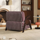 Upholstered Mid-Century Armchair with White Polka Dot
