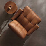 Mid-Century Leather Armchair Lounge Chair with Ottoman