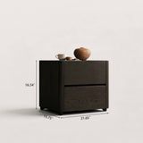 Minimalist 2-Drawer Nightstand with Stone Top for Bedroom