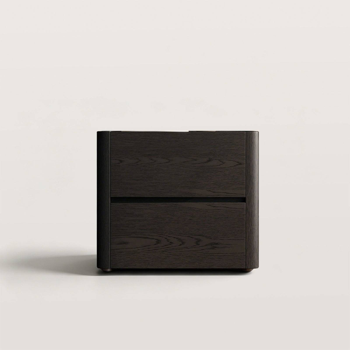 Minimalist 2-Drawer Nightstand with Stone Top for Bedroom