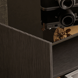 Diamond Shaped Nightstand with Glass Top and Open Shelf