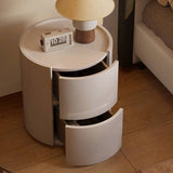 Modern Curved Lacquer Nightstand with 2 Hidden Drawers