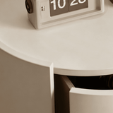Modern Curved Lacquer Nightstand with 2 Hidden Drawers