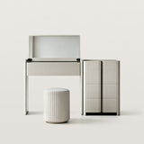Compact Flip-Top Makeup Vanity Desk with Large Hidden Mirror