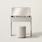 Compact Flip-Top Makeup Vanity Desk with Large Hidden Mirror