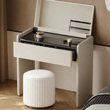 Compact Flip-Top Makeup Vanity Desk with Large Hidden Mirror