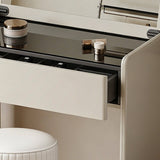 Compact Flip-Top Makeup Vanity Desk with Large Hidden Mirror