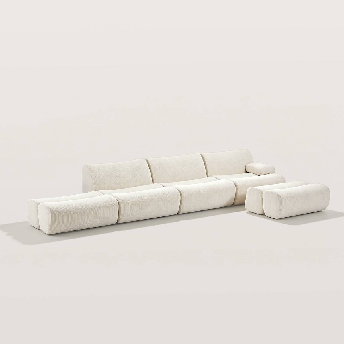 Modular Curved Sectional Sofa with Organic Silhouette for Living Rooms