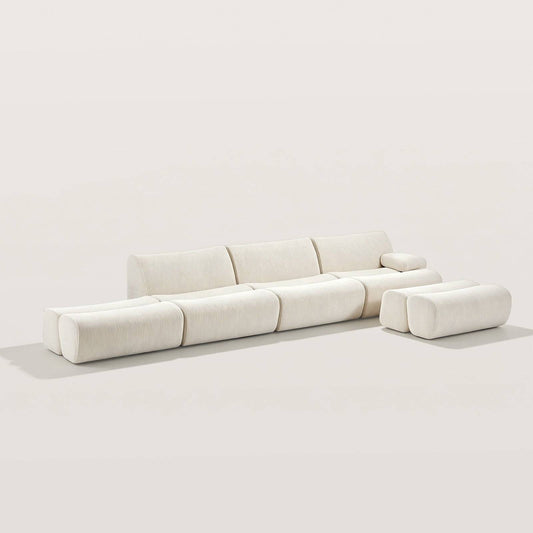 Modular Curved Sectional Sofa with Organic Silhouette for Living Rooms