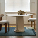 Organic Curved Round Dining Table with Flared Pedestal