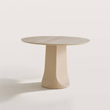 Organic Curved Round Dining Table with Flared Pedestal