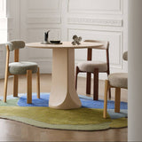 Organic Curved Round Dining Table with Flared Pedestal