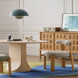 Organic Curved Round Dining Table with Flared Pedestal