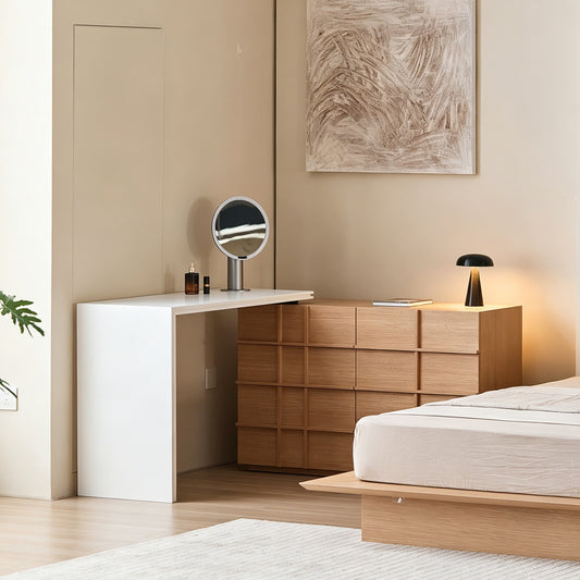 Integrated Makeup Vanity Dresser Cabinet with Chest of Drawers