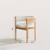 Wood Chair with Curved Soft Upholstered Backrest