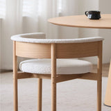 Wood Chair with Curved Soft Upholstered Backrest