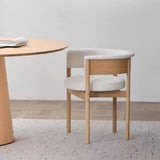 Wood Chair with Curved Soft Upholstered Backrest