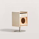 Modern Geometric Side Cabinet with Open Storage Shelf