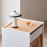 Modern Geometric Side Cabinet with Open Storage Shelf