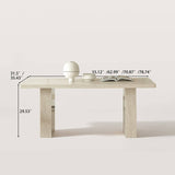 Rectangular Sintered Stone Dining Table with Grain for 4-6 People