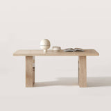 Rectangular Sintered Stone Dining Table with Grain for 4-6 People