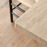 Rectangular Sintered Stone Dining Table with Grain for 4-6 People