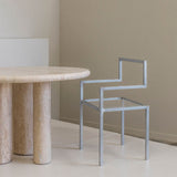 Natural Travertine Round Dining Table with 3 Column Legs