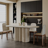 Sintered Stone Dining Table with Wavy Pedestal Base