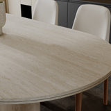 Sintered Stone Dining Table with Wavy Pedestal Base