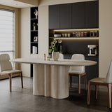 Sintered Stone Dining Table with Wavy Pedestal Base