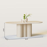 Sintered Stone Dining Table with Wavy Pedestal Base