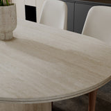 Sintered Stone Dining Table with Wavy Pedestal Base
