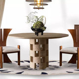 Round Dining Table with Sculptural Hollow Base