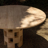 Round Dining Table with Sculptural Hollow Base