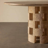 Round Dining Table with Sculptural Hollow Base
