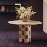 Round Dining Table with Sculptural Hollow Base