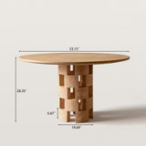 Round Dining Table with Sculptural Hollow Base