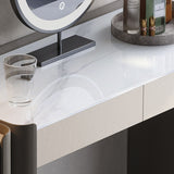 Sintered Stone Makeup Vanity with 4-Drawer Side Cabinet