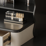Makeup Vanity with Rotating Smart Mirror and Stainless Steel Frame