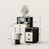 Makeup Vanity with Rotating Smart Mirror and Stainless Steel Frame