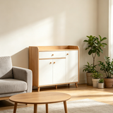 Entryway Shoe Cabinet with 3 Doors and Space-Saving Drawer