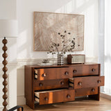 6-Drawer Wood Dresser Storage Cabinet with Vintage Style