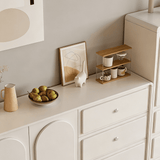 Sideboard Storage Cabinet with 2 Arched Doors and 3 Drawers