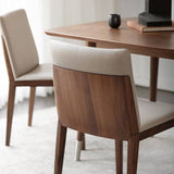 Minimalist Upholstered Dining Chair with Wide Seat